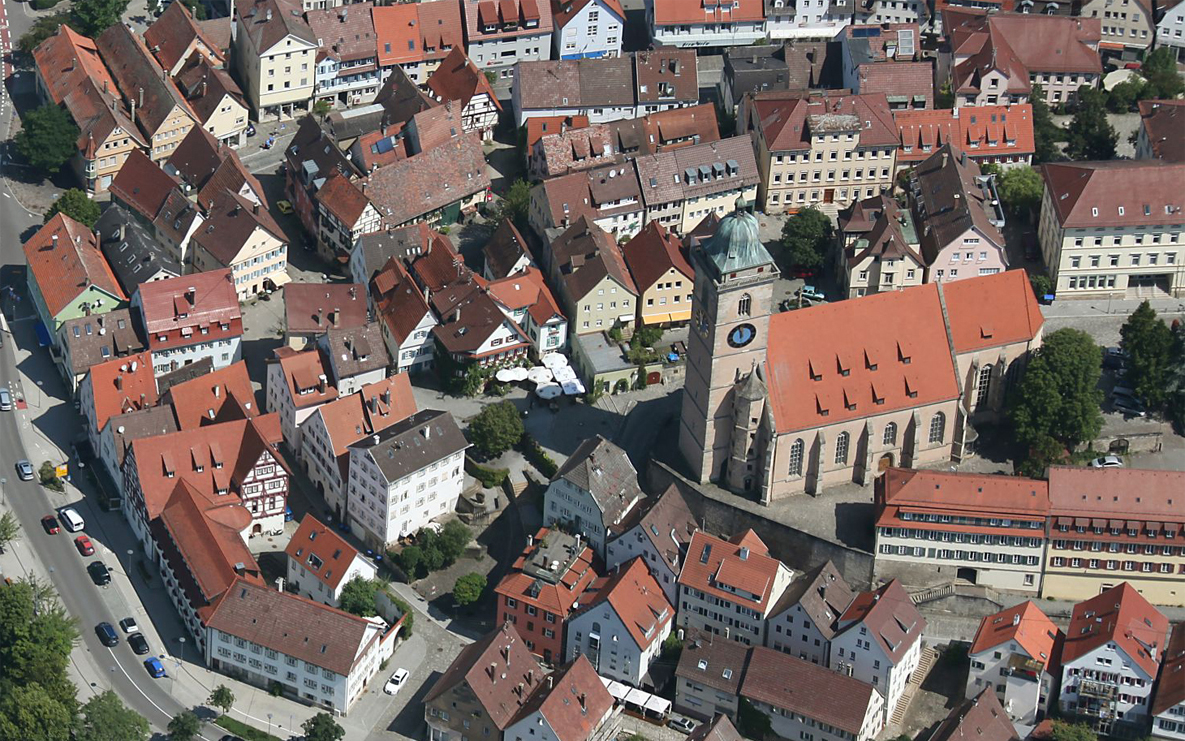 Luftbild Dachlandschaft, Schlossberg (Foto: © Stadt Nürtingen)