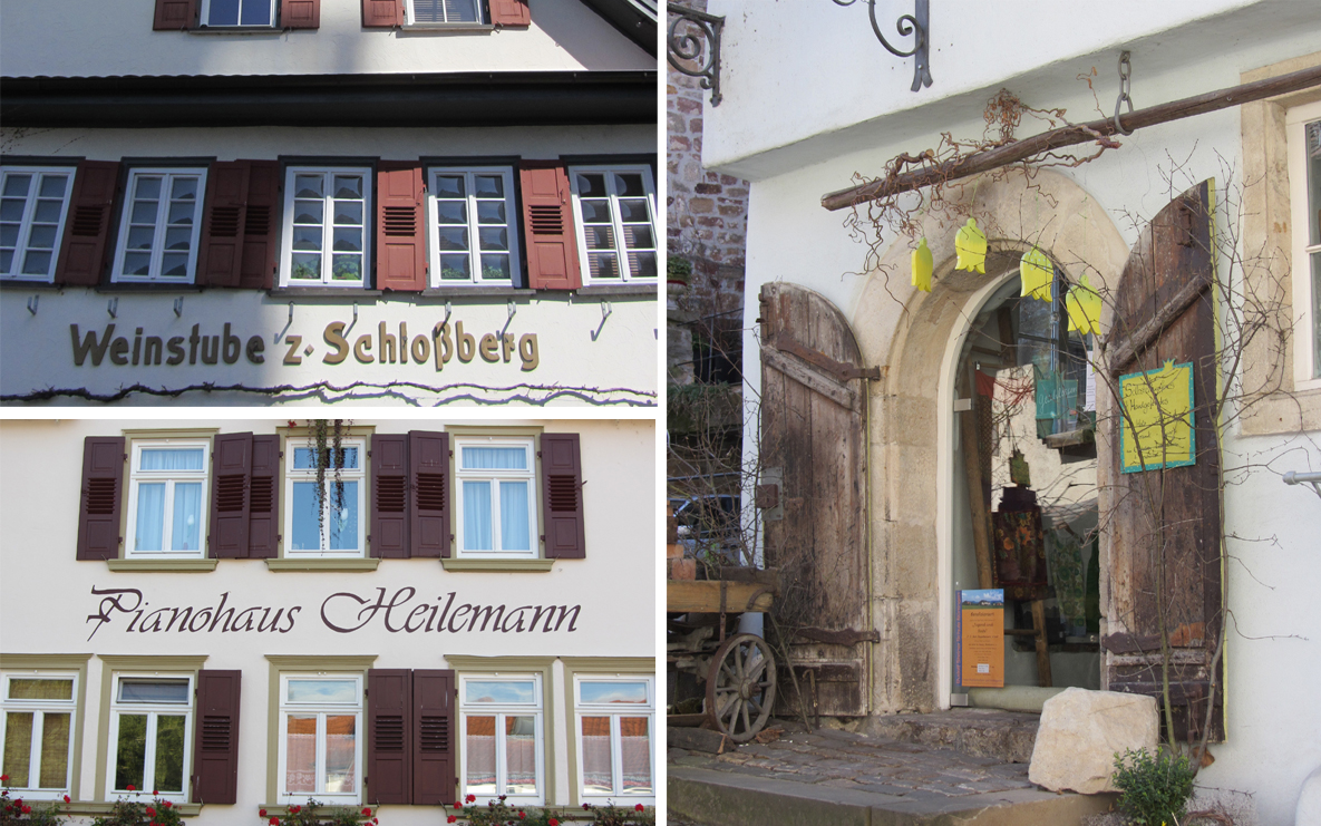 Schriftzug mit Einzelbuchstaben Schlossberg 1, Aufgemalter Schriftzug Steinachstraße 18, Werbung durch individuelle Gestaltung : Schlossberg 3